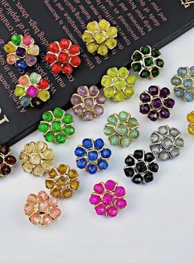 金属扣花朵镶钻扣毛衣开衫外套扣