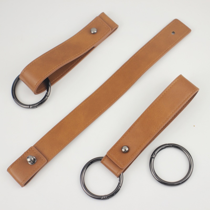 金属PU皮革钥匙扣加厚皮条扣服装悬挂皮扣带皮质连接扣钥匙扣挂件
