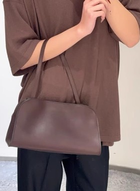 跨境外贸the row风女包柔软饮奶软皮Peggy cluth单肩腋下手提手包