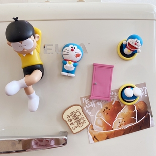 创意叮当猫 蓝胖子冰箱贴记忆面包磁贴任意门开瓶器装饰贴立体3D