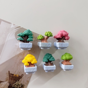 创意彩色小树盆栽冰箱贴磁贴洞洞板入户门装饰磁性贴磁吸吸铁石