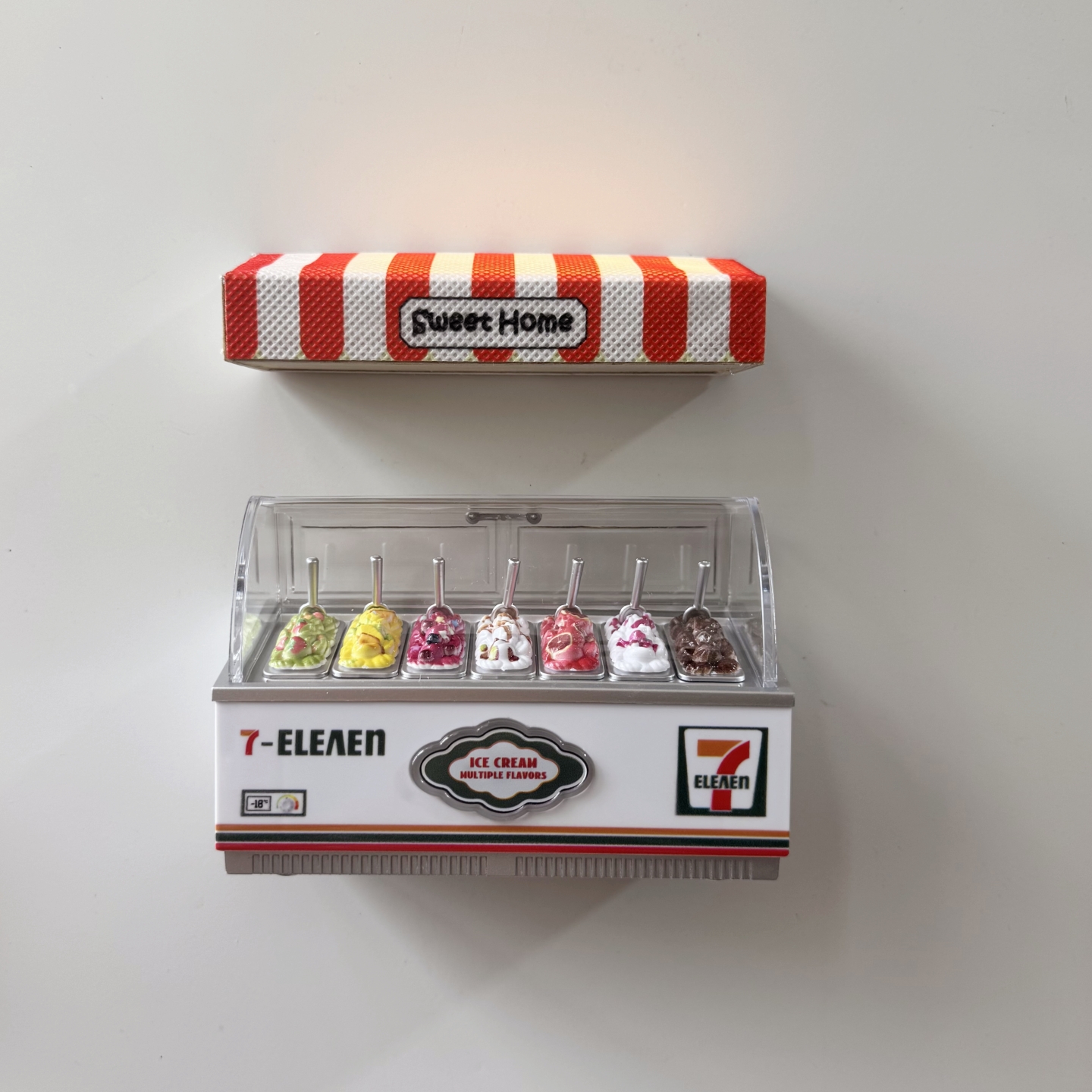 创意仿真迷你711雪糕柜冰箱贴2025新款ins磁力贴洞洞板入户门磁吸