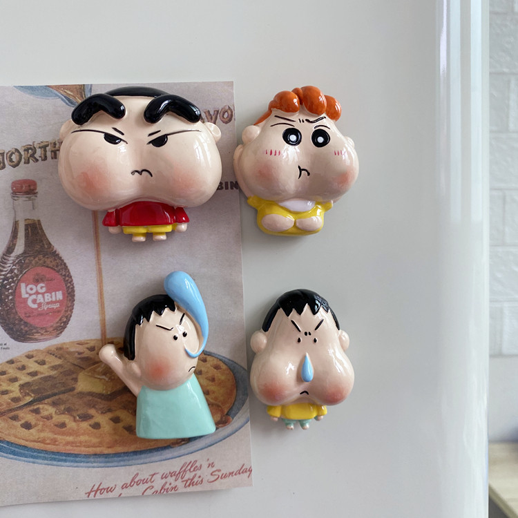 【4个包邮】卡通可爱冰箱贴磁力贴立体人物鼻涕男孩装饰贴留言板