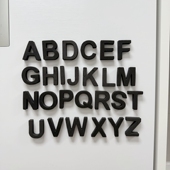 创意英文字母冰箱贴泡沫磁吸3.7cm大写字母留言板洞洞板装 饰磁贴