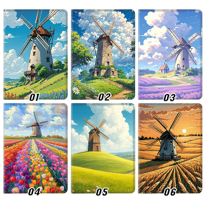 小镇风车浪漫童话外壳适用ipad10.2软air345第十代保护套matepad11笔槽mini6小米7pro13寸10.9荣耀9小新
