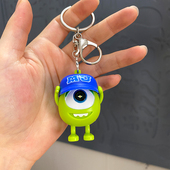 ins发光发声大眼仔钥匙扣丑萌创意书包挂件礼品送朋友生日礼物女