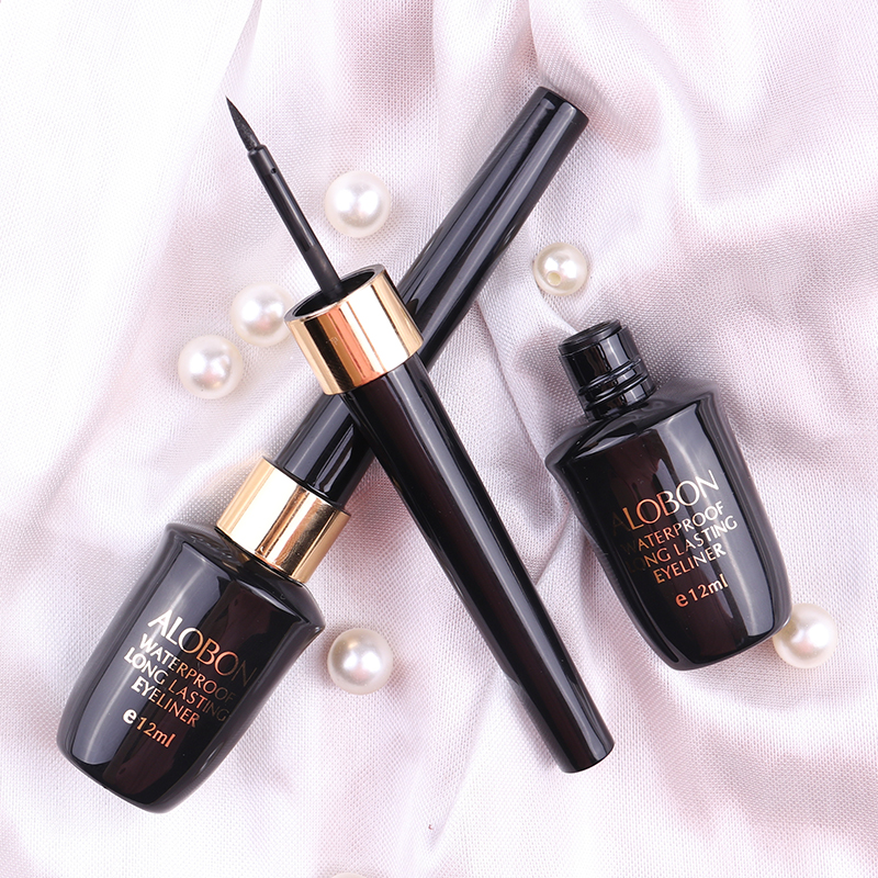眼线液女防水正品不晕染持久瓶装液体眼线笔软头细头硬头软毛雅邦