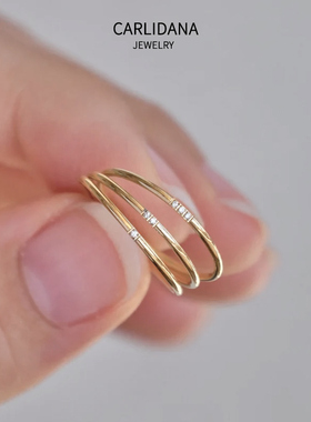 极细微镶锆石日韩戒指女简约小众轻奢ins风尾戒指环潮钛钢食指戒