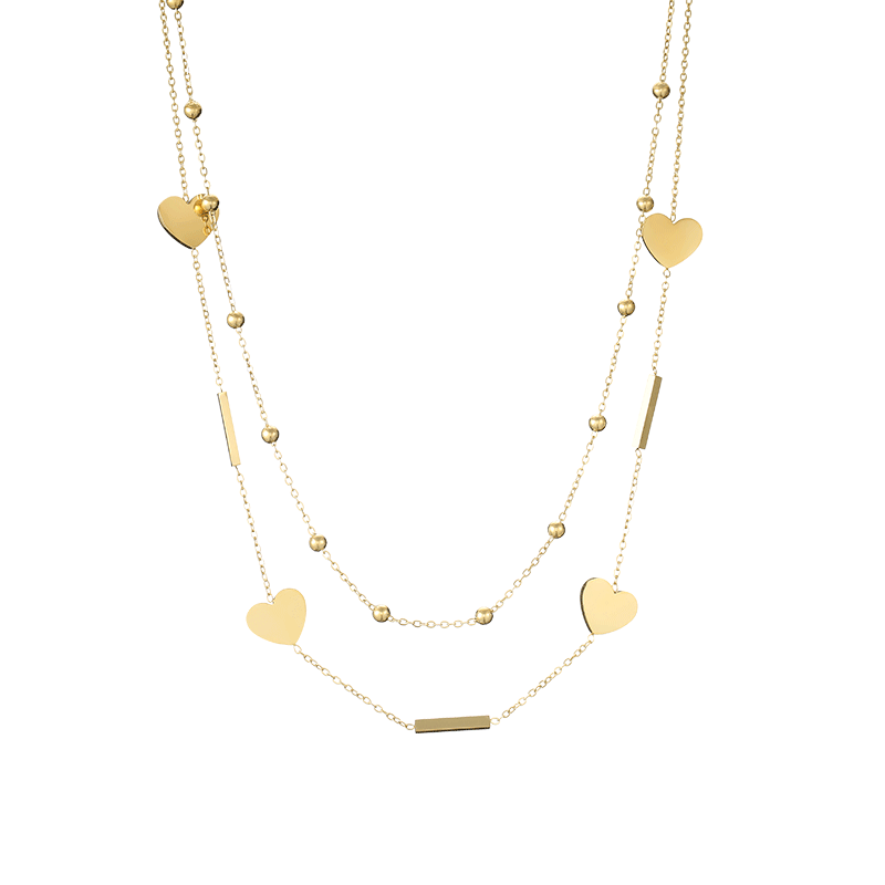 首饰月亮项链14k镀金桃心ins