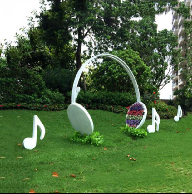 户外别墅庭院金属音乐主题摆件创意雕塑园林景观铁艺音符装饰摆设