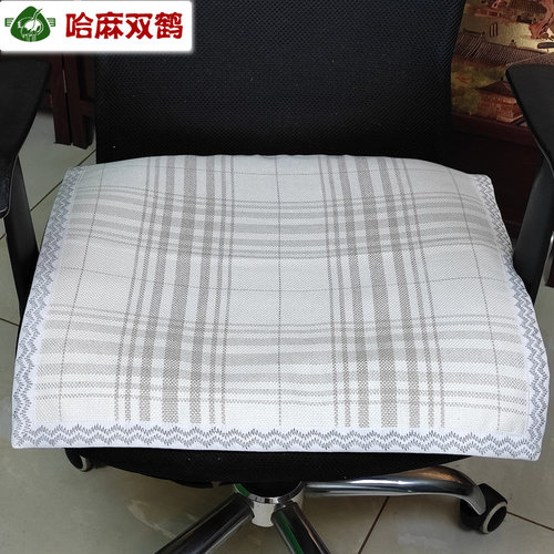 哈麻双鹤纯亚麻布简约清爽坐垫