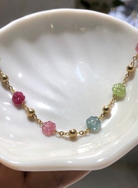 糖果色碧玺淑女风百搭款手链特价