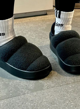 阿迪达斯adidas男女鞋PUFFYLETTE面包鞋一脚蹬板鞋运动 IG7152