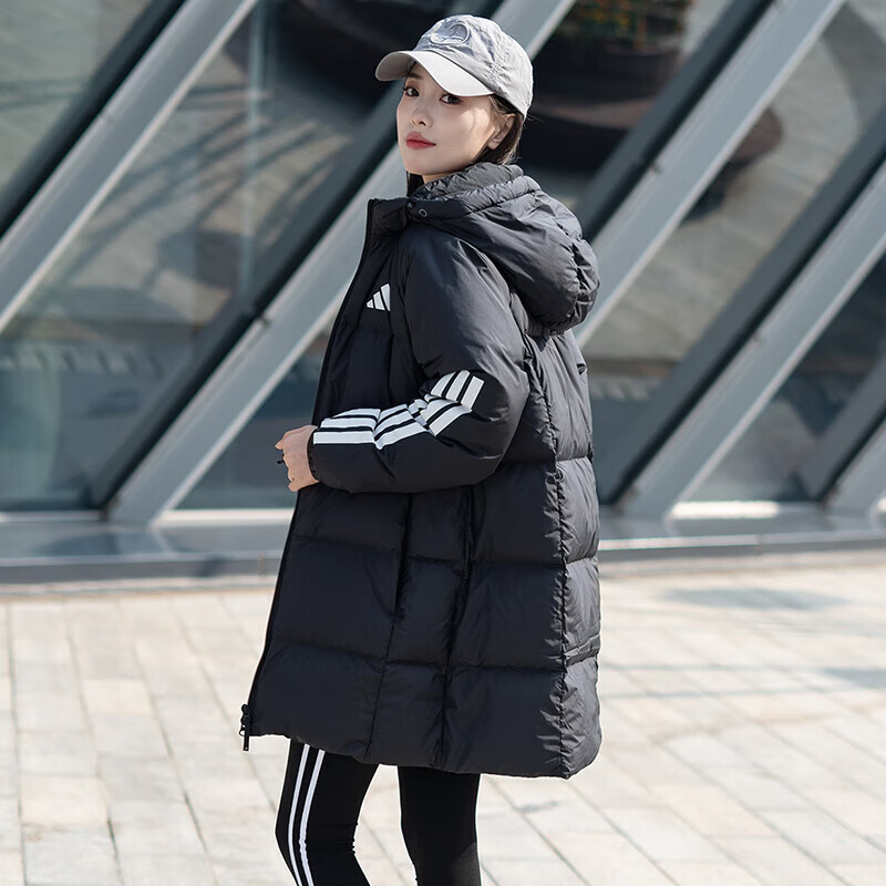 阿迪达斯中长款羽绒外套女装外套户外防寒加厚保暖羽绒服 JG3855