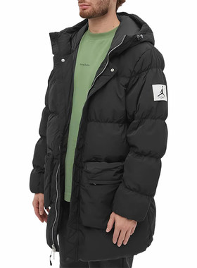 男子新款中长款连帽保暖羽绒服