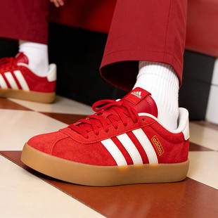 阿迪达斯adidas德训鞋圣诞新年红红色运动鞋子休闲低帮板鞋KI5079