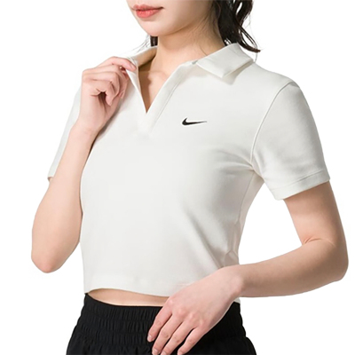 Nike耐克短袖女25夏季新款高腰修身翻领运动休闲T恤DV7885-133