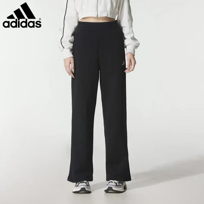 阿迪达斯adidas运动裤棉质加绒休闲裤跑步直筒长裤裤子KC0052