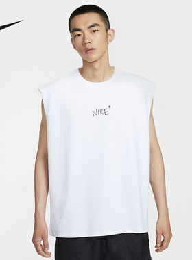 Nike耐克短袖男2025夏季新款字母印花时尚宽松无袖T恤IH9266-100