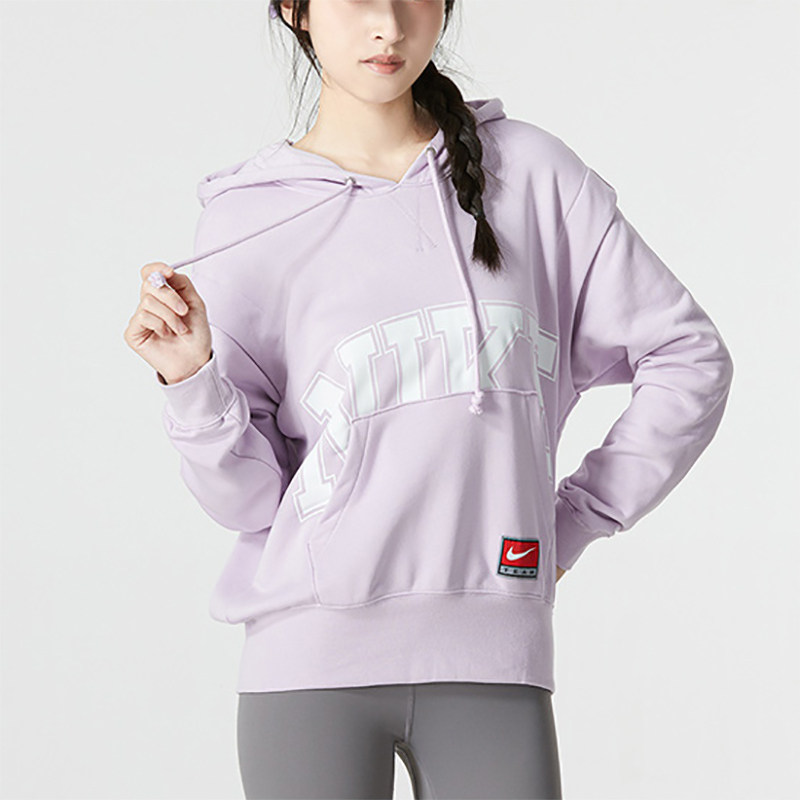 Nike耐克女子秋季长袖运动服字母印花休闲运动宽松卫衣DQ6586-530