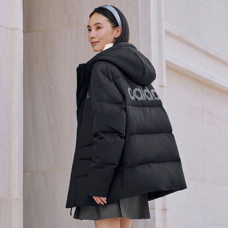 阿迪达斯adidas男女同款羽绒服拒水防风保暖面包服连帽外套KQ5519