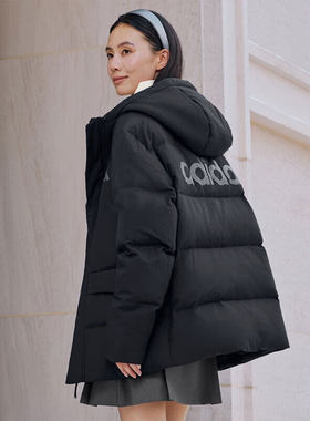 阿迪达斯adidas男女同款羽绒服拒水防风保暖面包服连帽外套KQ5519