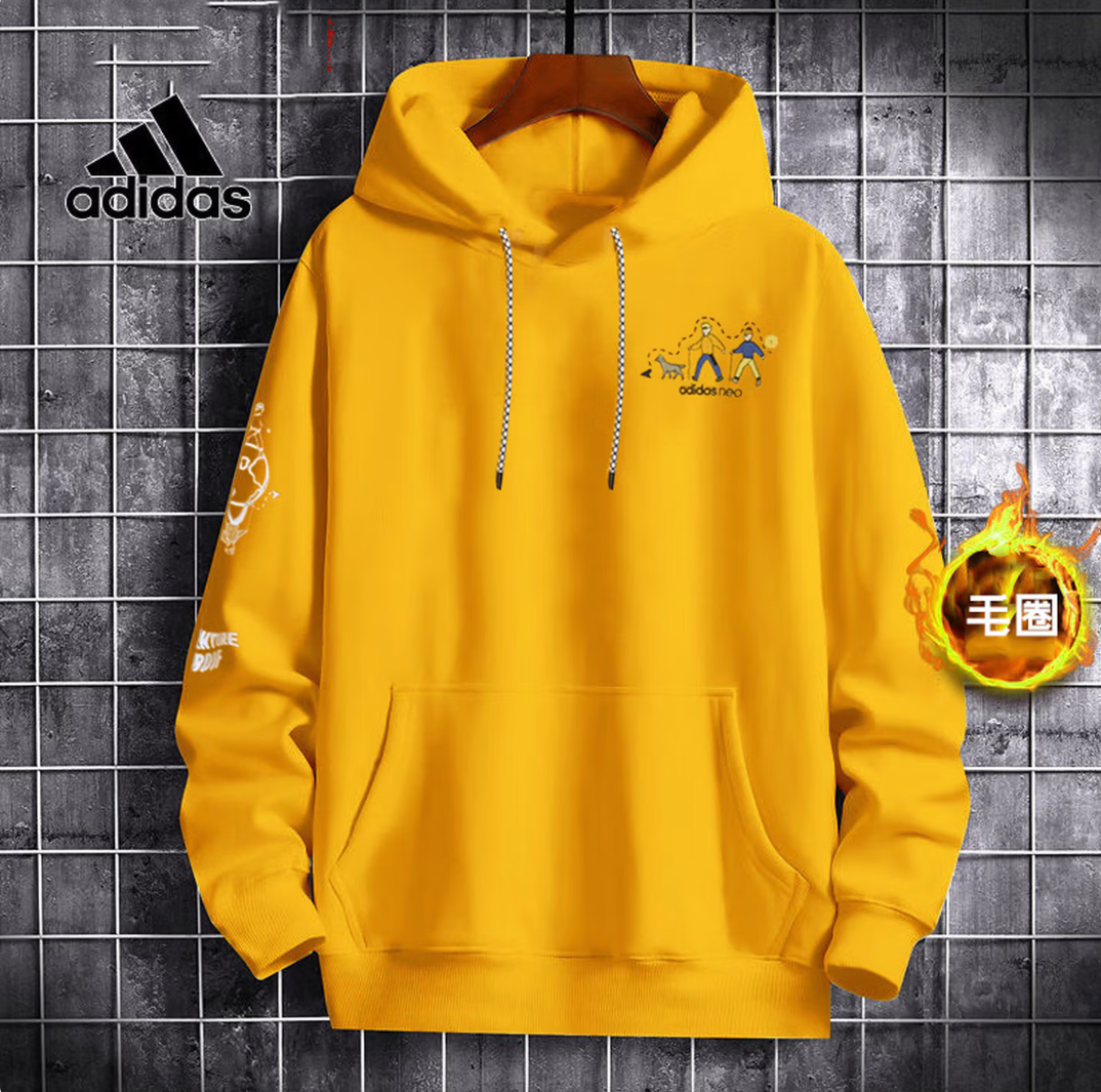 阿迪达斯卫衣男秋季新款连帽运动服加绒宽松篮球外套套头衫HG6590