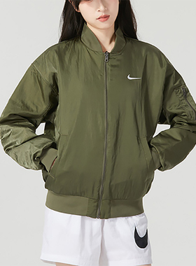 Nike耐克女子秋季双面穿棉服立领休闲运动夹克外套DV7877-222