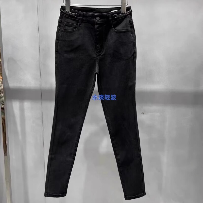 2H4R703吊牌1299大地素DAZZLE专柜正品2023冬女士牛仔抓绒小腿火