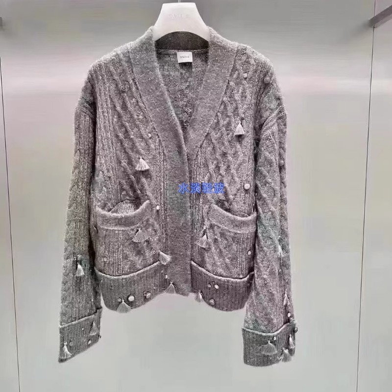 2J1E504吊牌3599大地素DAZZLE专柜正品2025春女士重工钉珠毛衫火