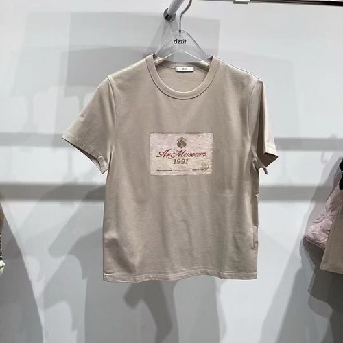 3J3B314吊牌595小地素dzzit专柜正品2025秋一波女士圆领T恤