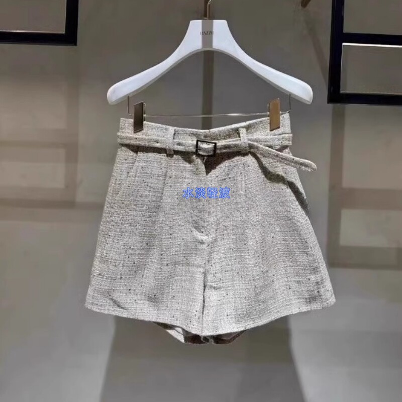 2H2Q101吊牌1399大地素DAZZLE专柜正品2023夏女士粗花呢短裤火