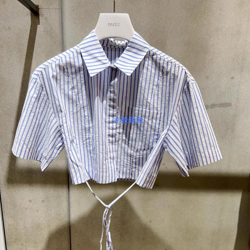 3H2D326吊牌765小地素dzzit专柜正品2023夏女士短袖衬衫小上衣火