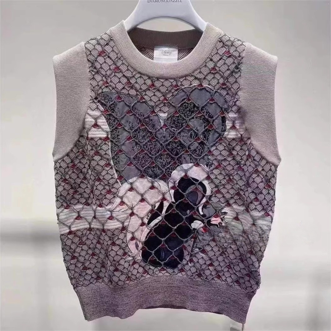 1D2E201吊牌3290元D高地素专柜正品2021夏女士臭鼬无袖毛衫