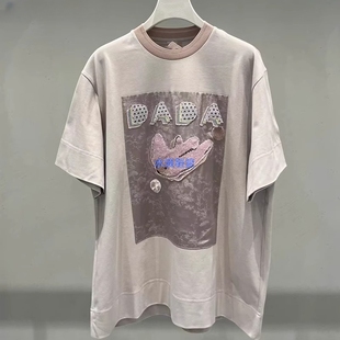 2J1B318吊牌1399大地素DAZZLE专柜正品 T恤 2025春dada燕子短袖