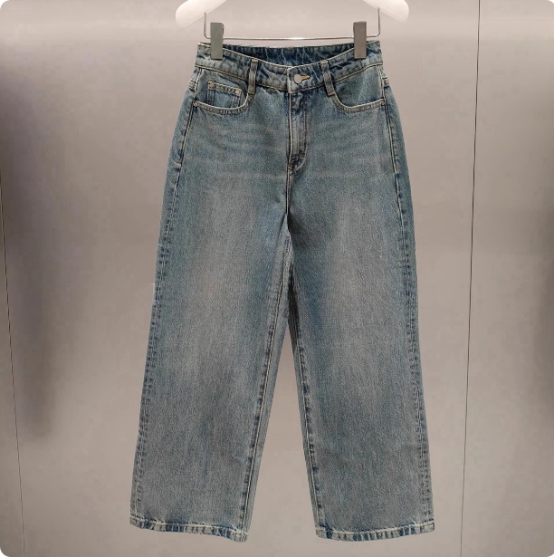 2J2R406吊牌1299大地素DAZZLE专柜正品2025夏女牛仔直筒裤
