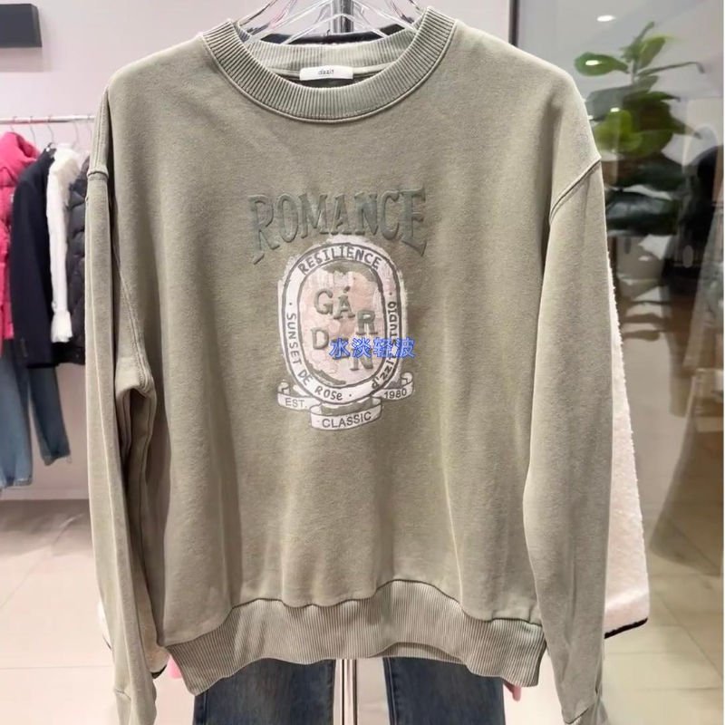 3H4J116吊牌1190小地素dzzit专柜正品2023冬女士加绒套头卫衣上衣