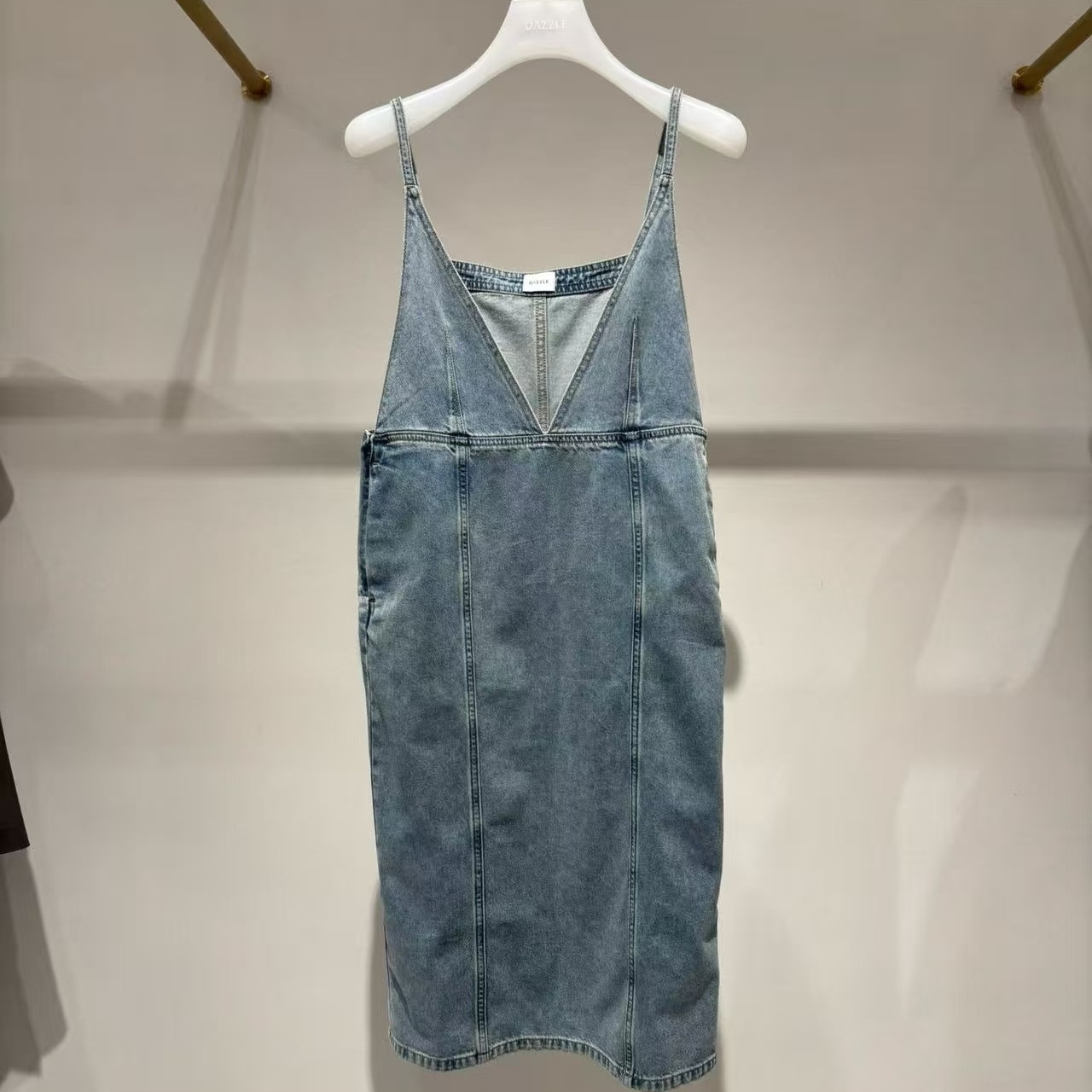 2J2RE09吊牌1799大地素DAZZLE专柜正品2025夏女无袖连衣裙