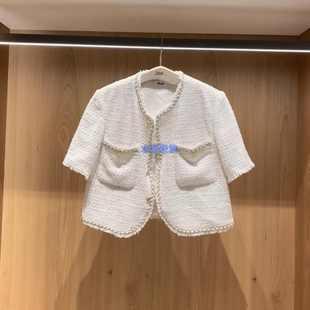 3H3F404吊牌1590小地素dzzit专柜正品 2023秋女士粗花呢外套火