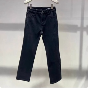 2J3R404吊牌1099大地素DAZZLE专柜正品 2025秋黑色直筒牛仔裤