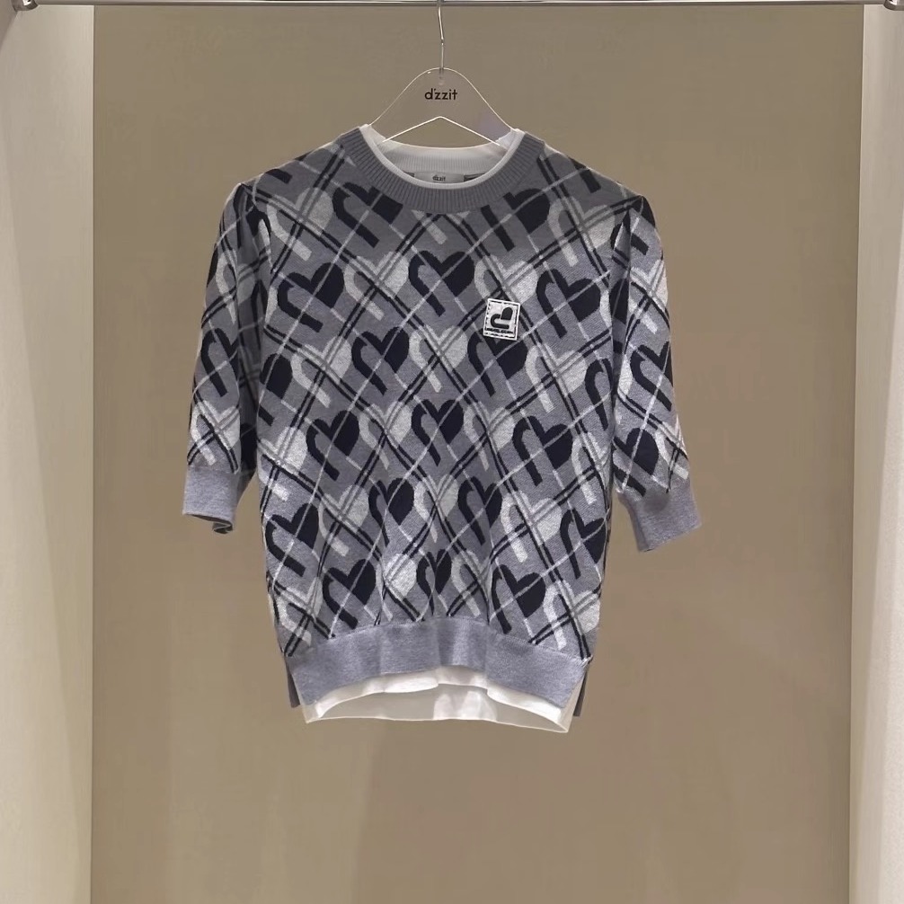 3J4E301吊牌1095小地素dzzit专柜正品2025冬一波女士短袖针织衫