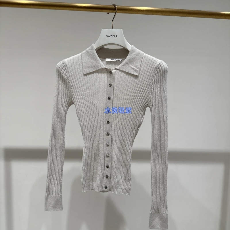 2H4E518吊牌1699大地素DAZZLE专柜正品2023冬女士针织长袖开衫