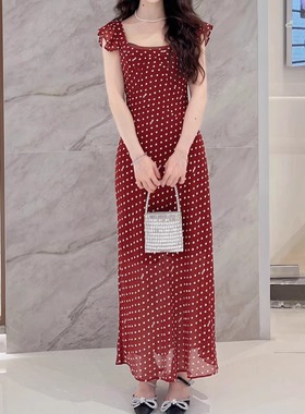 3J2O308吊牌1590小地素dzzit专柜正品2025夏女深红色无袖连衣裙