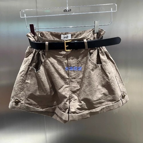 3I3Q118吊牌895小地素dzzit专柜正品2024秋女士植绒短裤火