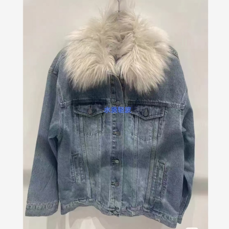 3H1RB01吊牌2490小地素dzzit专柜正品2023春女士毛领重工牛仔棉服
