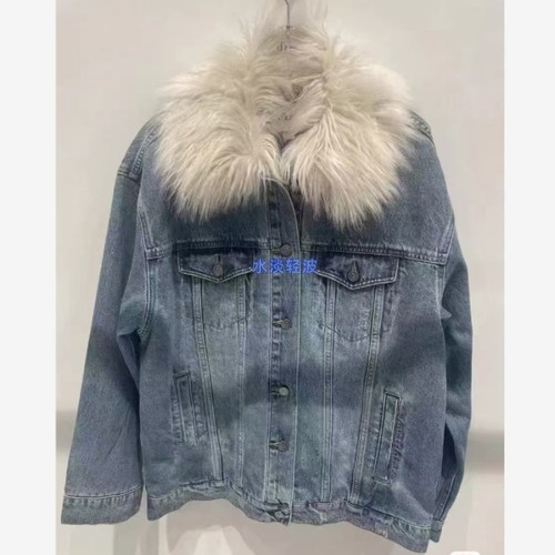 3H1RB01吊牌2490小地素dzzit专柜正品2023春女士毛领重工牛仔棉服