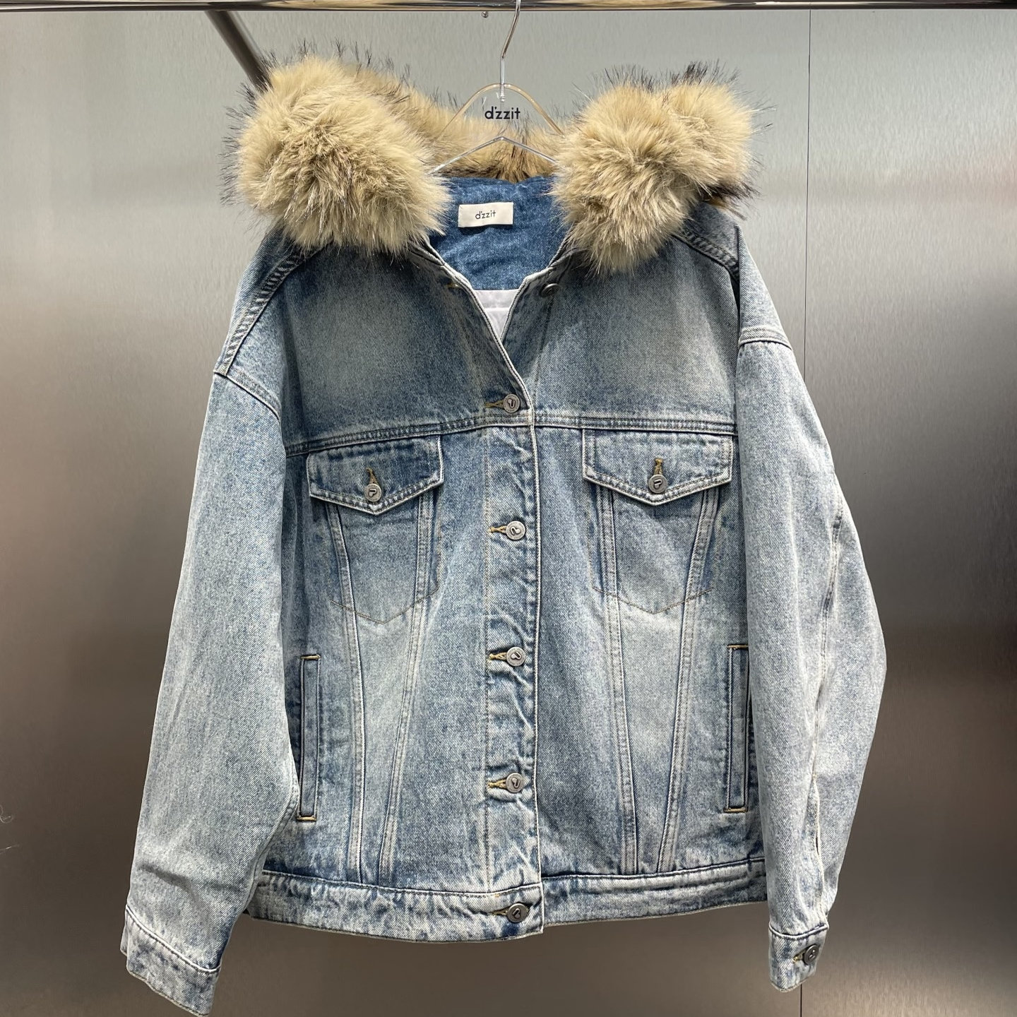 3J4RB05吊牌2395小地素dzzit专柜正品2025冬五波女士牛仔棉服