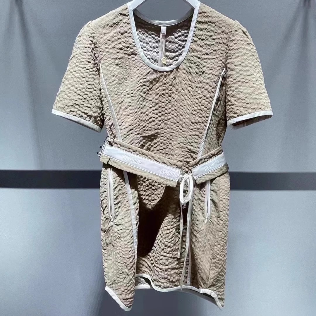 1H2O413吊牌5890元D高地素专柜正品2023夏女士拼色连衣裙