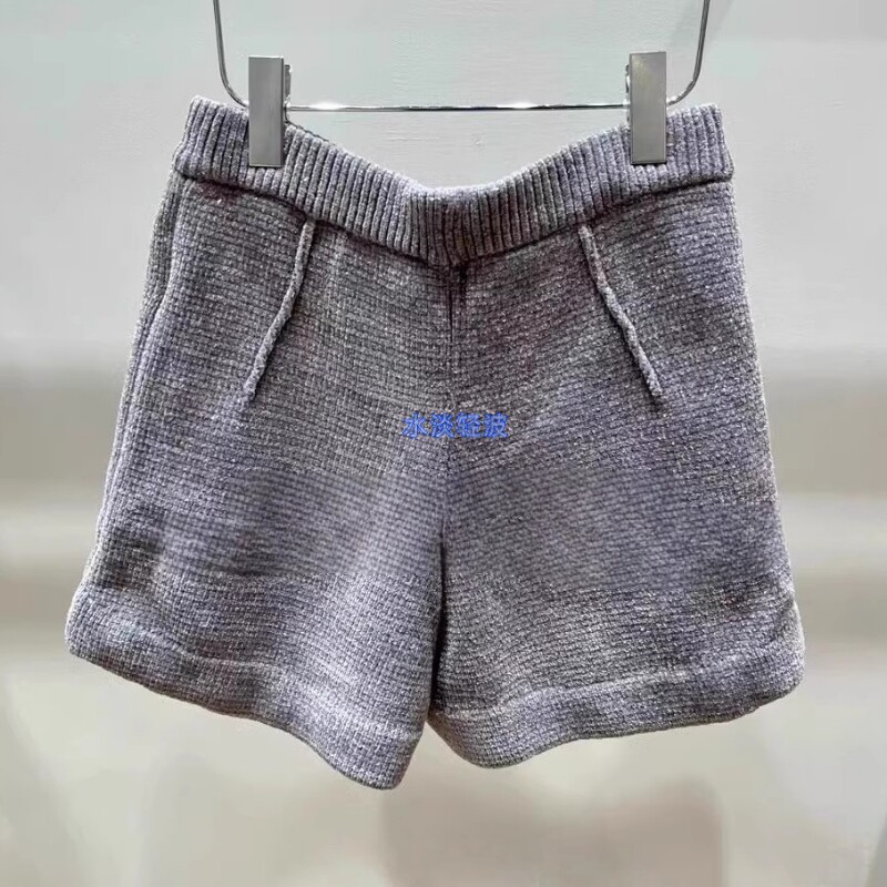 2I4E805吊牌999大地素DAZZLE专柜正品2024冬银葱雪尼尔毛衫短裤火