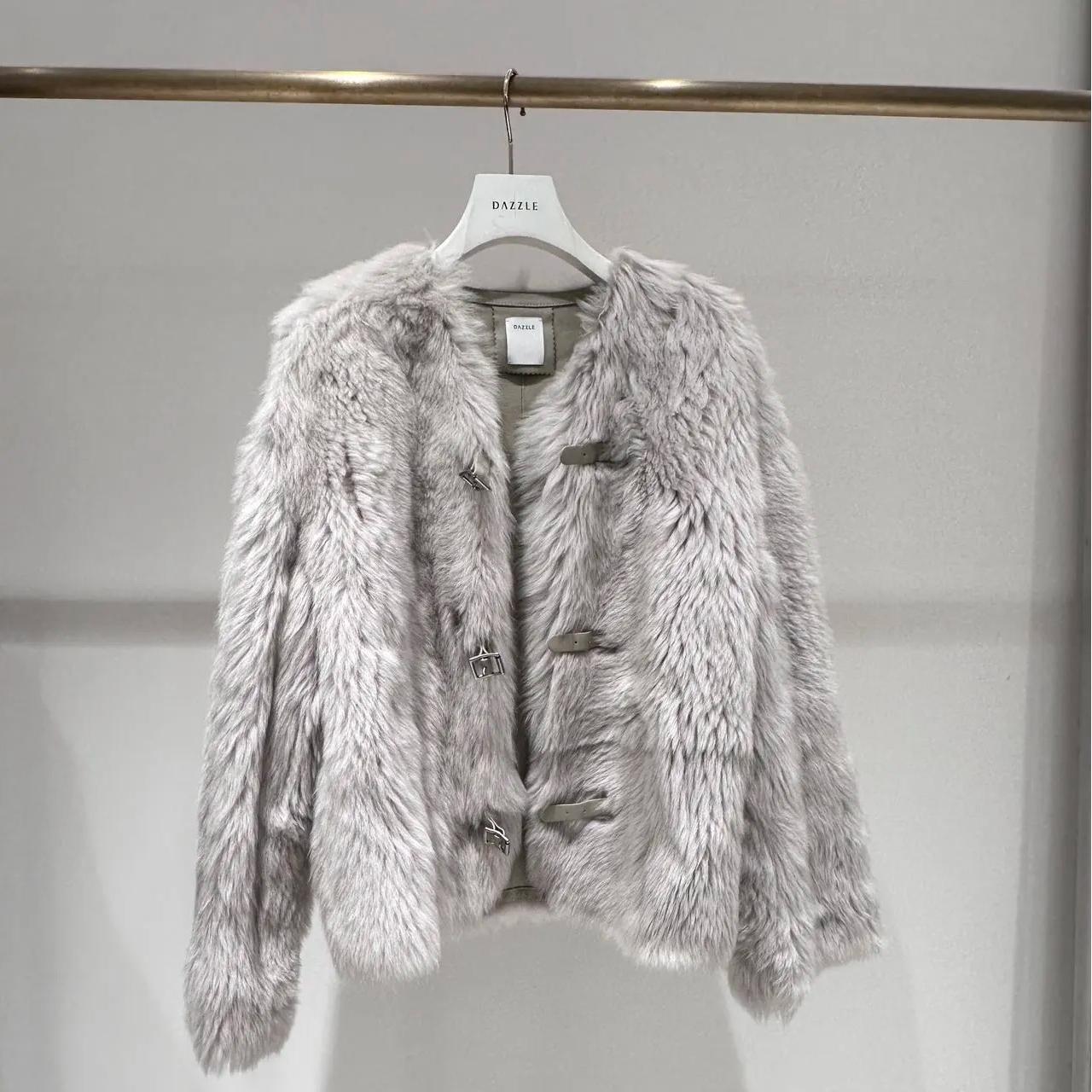 2I4M301吊牌11990大地素DAZZLE专柜正品2024冬女士皮草短外套上衣